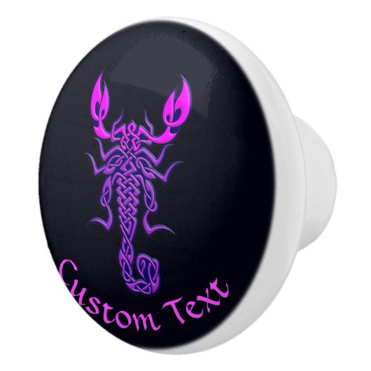 パープルケルト結び目模様スコーピオン セラミックノブ (右)