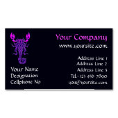 パープルケルト結び目模様スコーピオン マグネット名刺 (正面)