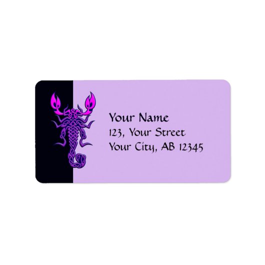 パープルケルト結び目模様スコーピオン ラベル (正面)