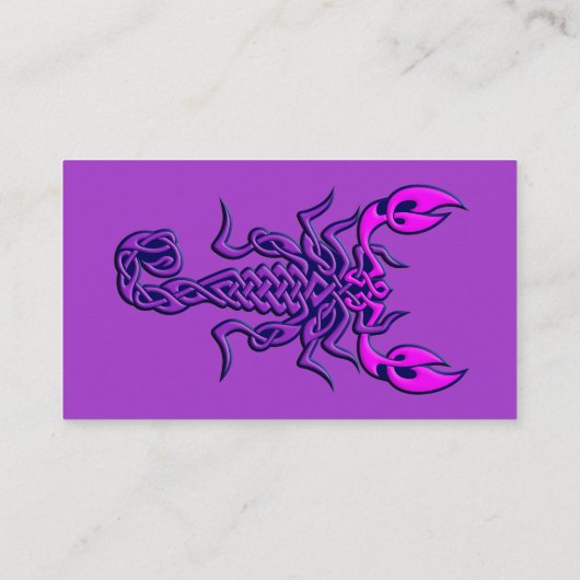 パープルケルト結び目模様スコーピオン 名刺 (裏面)