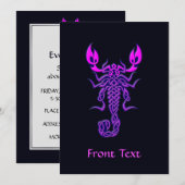 パープルケルト結び目模様スコーピオン 招待状 (正面/裏面)