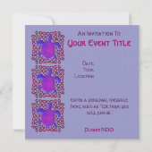 パープルケルト結び目模様タートル招待状 招待状 (裏面)