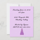 パープルケーキウェディングシャワー 招待状 (裏面)