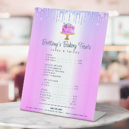 パープルケーキベーカリーギラギラしたしたたるメニューの価格表 台座サイン