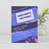 パープルゲーマー誕生日 招待状 (スタンド正面)