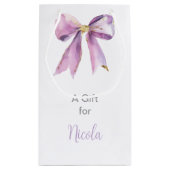 パープルコケッタボウ ブライダルシャワー スモールペーパーバッグ (裏面)