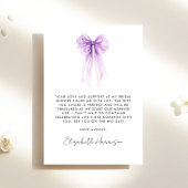 パープルコケッタボー ウォーターカラーブライダルシャワー サンキューカード