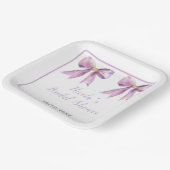 パープルコケッテリボン ブライダルシャワー ペーパープレート (傾斜あり)