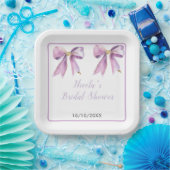 パープルコケッテ ボウ ブライダルシャワー ペーパープレート (パーティー)