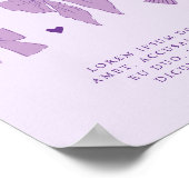 パープルコケットボウバースデーパーティーカスタムサイン ポスター (角)