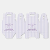 パープルコケットボウパステルブライダルシャワーデザート フェイバーボックス (見開き)