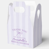 パープルコケットボウパステルブライダルシャワーデザート フェイバーボックス (見開き)