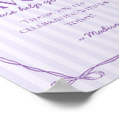 パープルコケットボウパステルラベンダーウィズサイン ポスター (角)