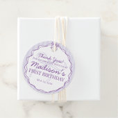 パープルコケットボウパステルラベンダー誕生日 フェイバータグ (インサイチュ)