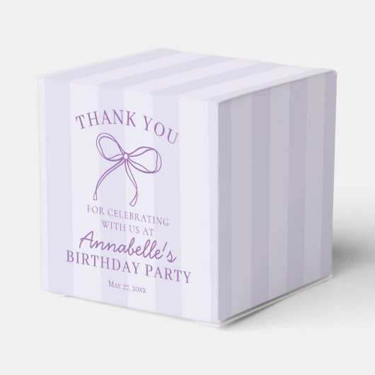 パープルコケットボウパステルラベンダー誕生日 フェイバーボックス (裏面サイド)