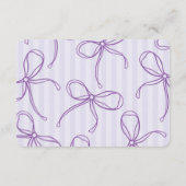 パープルコケットボウパステル詳細招待状インサート エンクロージャーカード (裏面)