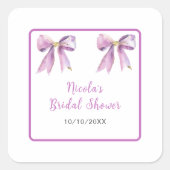 パープルコケットボウブライダルシャワー スクエアシール (正面)