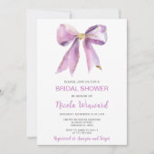 パープルコケットボウブライダルシャワー 招待状
