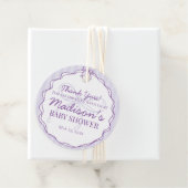 パープルコケットボウラベンダーベビーストライプのシャワー フェイバータグ (インサイチュ)