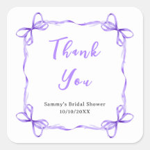 パープルコケットリボン ブライダルシャワー 感謝