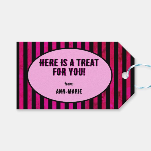 パープルコケット弓ハロウィーン ギフトタグ (正面(横))