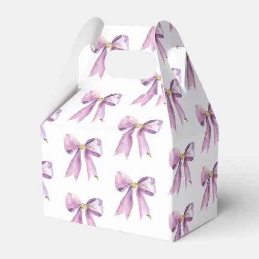 パープルコケット弓ベビーシャワー フェイバーボックス (裏面サイド)