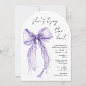 パープルコケット弓水カラーアーチブライダルシャワー 招待状 (正面)