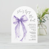 パープルコケット弓水カラーアーチブライダルシャワー 招待状 (スタンド正面)