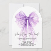 パープルコケット弓水カラーアーチブライダルシャワー 招待状 (正面)