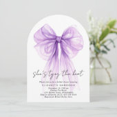 パープルコケット弓水カラーアーチブライダルシャワー 招待状 (スタンド正面)