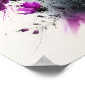 パープルコスモス花アートプリントポスター ポスター (角)