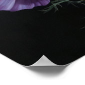 パープルコスモス花アートプリントポスター ポスター (角)