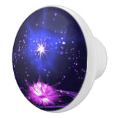 パープルコズミックゼンクリスタルロータスフラワースター セラミックノブ (右)