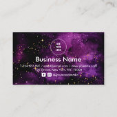 パープルコズミック銀河系&スパークルソーシャルメディアのロゴ ロイヤリティカード (裏面)