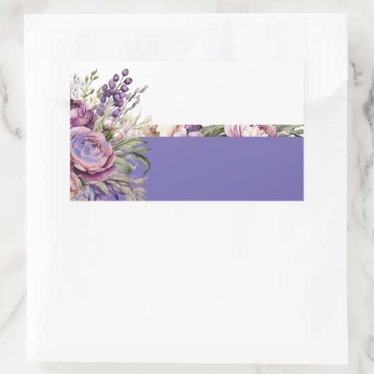 パープルコテージフローラプレゼントのステッカー 長方形シール (バッグ)