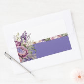 パープルコテージフローラプレゼントのステッカー 長方形シール (封筒)