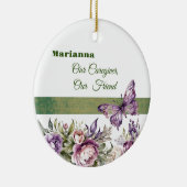 パープルコテージフローラ介護者ラウンドオーナメント セラミックオーナメント (右)