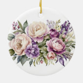 パープルコテージフローラ介護者ラウンドオーナメント セラミックオーナメント (裏面)