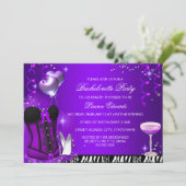 パープルコルセットゼブラバチェロレッテ招待状 招待状 (スタンド正面)