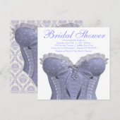 パープルコルセット ラベンダー ブライダルシャワー 招待状 (正面/裏面)