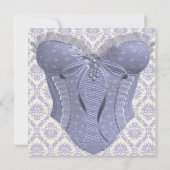 パープルコルセット ラベンダー ブライダルシャワー 招待状 (裏面)
