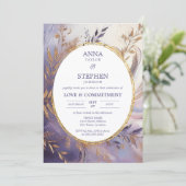パープルコンテンポラリーエレガンスの献身式 招待状 (スタンド正面)