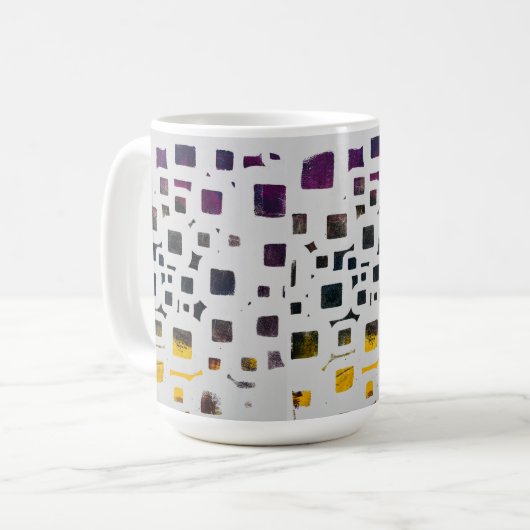 パープルコンテンポラリー金ゴールドマグ コーヒーマグカップ (正面左)