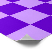 パープルコンビネーションクラシックチェッカーボードバイサユラー ポスター (角)