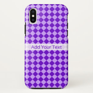 パープルコンビネーションダイヤモンドパターン(STaylor) iPhone X ケース