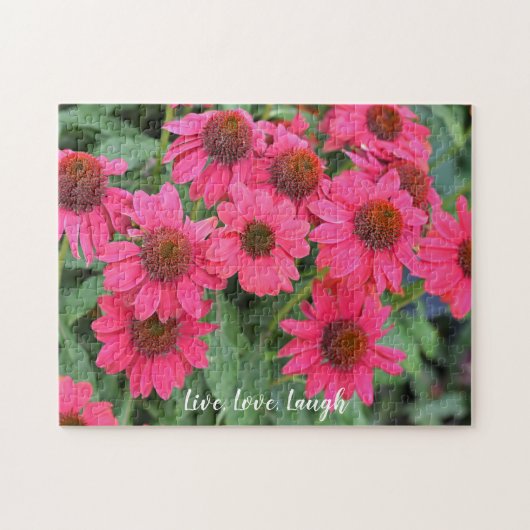 パープルコンフォローライブ、愛、笑い ジグソーパズル (横)