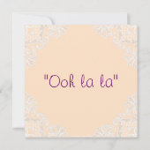 パープルコーセット&ホワイトレースランジェリーブライダルシャワー 招待状 (裏面)