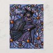 パープルコーヒーウィッチデイジーアート ポストカード (正面)