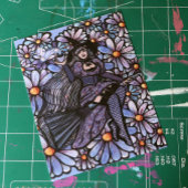 パープルコーヒーウィッチデイジーアート ポストカード