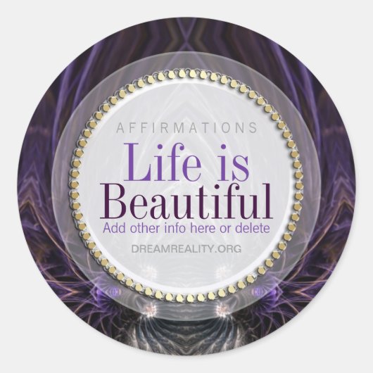 パープルゴシックアートカスタム確認ステッカー ラウンドシール (正面)